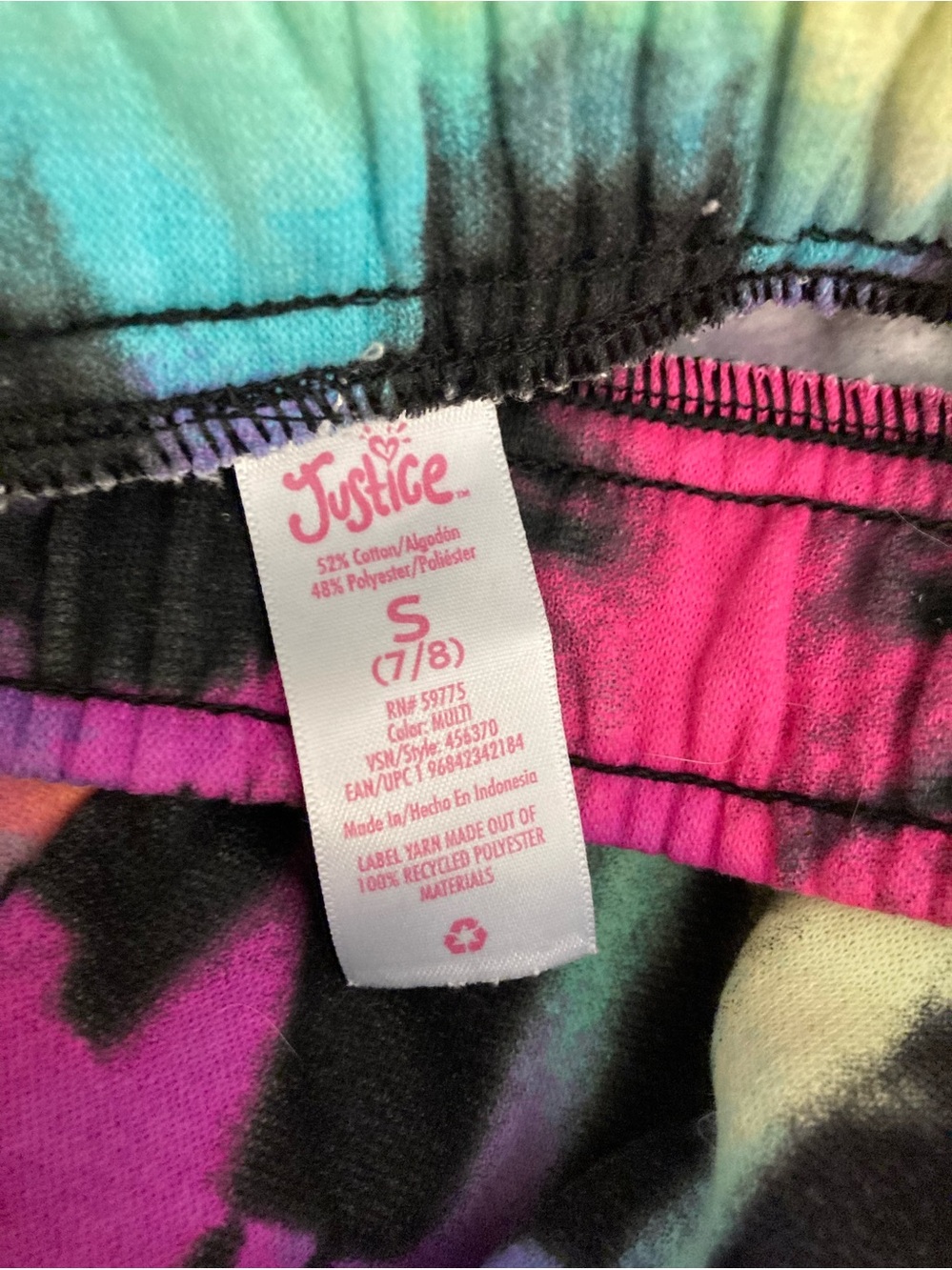‘Justice’ Adorable Fleece Wide
Leg Pants Multicolor Elastic Waist Sz Sm (7/8) - Picture 6 of 8